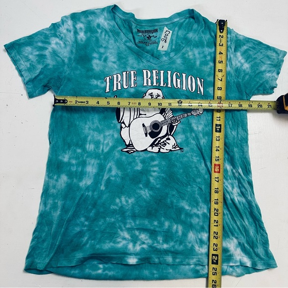 True Religion Womens M. Multicolor Tie Dye Graphic Print Short Sleeve T-Shirt - Picture 4 of 7